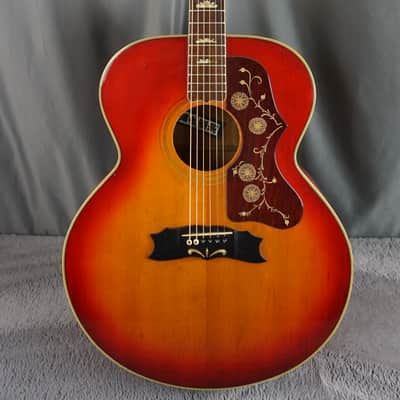 Morales M350 Jumbo Acoustic Japan Sunburst w/ Hard Case image 2