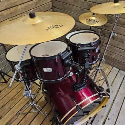 Drum Kit Pearl Export EX, Red Complete USED! RKEXT230726 image 4