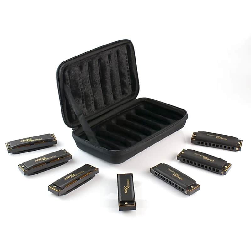 Hohner HH-PBH7 Case of Piedmont Blues - 7 Harmonicas w/ Case image 1