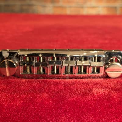 Pigtail Music Wraparound Tailpiece Chrome w/ Gold Bushings image 1