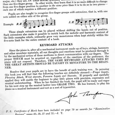 MODERN COURSE For The Piano, The First Grade John Thompson Book Something New, The Study of the Piano, Antique the Willis Music Co. Book image 4