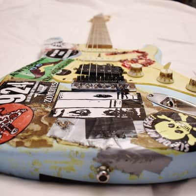 Billie Joe Armstrong Blue Electric Guitar BJ Replica Relic and Gig Bag Green Day image 7