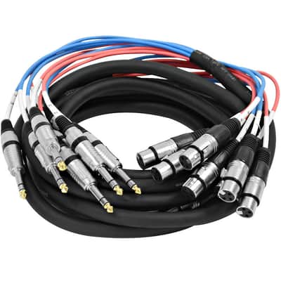 Seismic Audio SAXT-8x15F 8-Channel 1/4" TRS Male to XLR Female Snake Cable - 15'