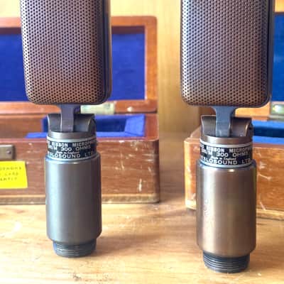 RARE stereo pair - Vintage Reslo SR1 M Ribbon Microphones high output - 300 ohms image 3