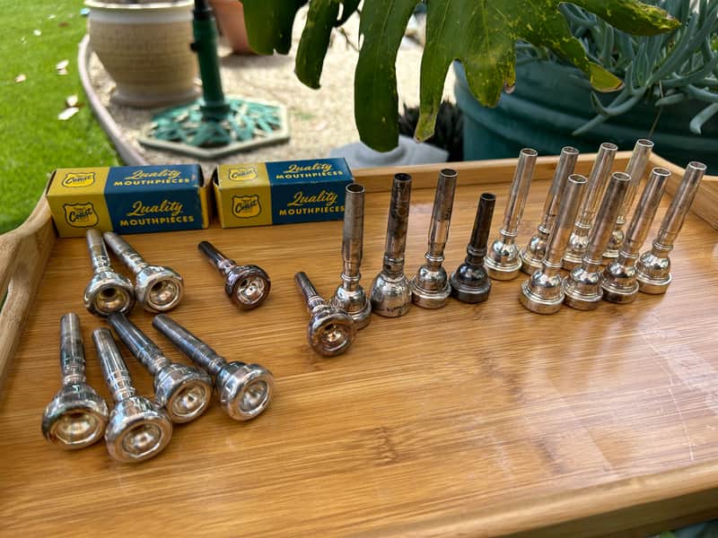 Trumpet mouthpieces Conn 7C and other makers 1970's - silver x 18 pcs image 1
