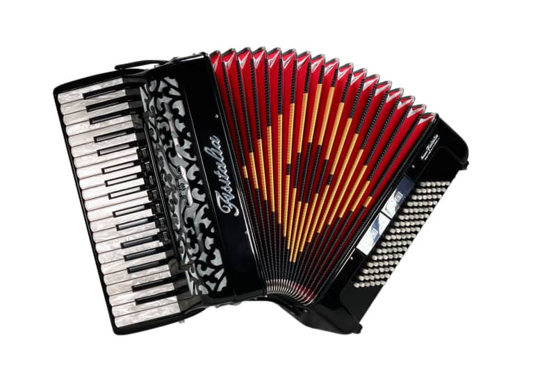 Fisitalia Model 37.34 - 37/96 LMM 3/4 - Black Accordion with Red/Gold Bellows image 1