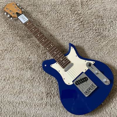 Blue Washburn Mini Electric Guitar, Solid Basswood Body, Maple Neck image 2