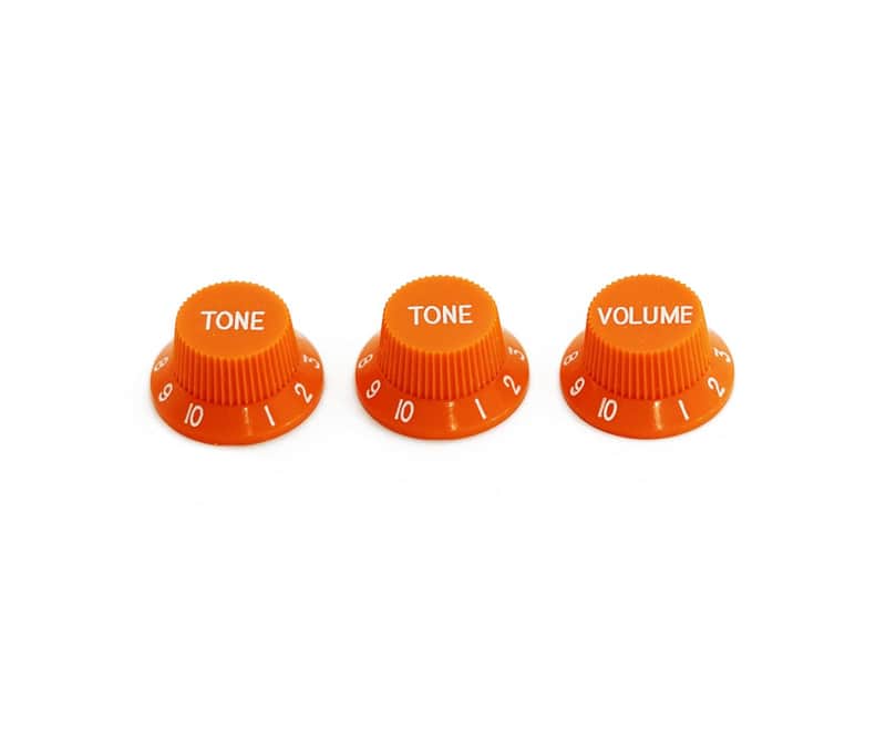 One Volume Two Tone 1V2T Switch Knobs, 3PCS Top Hat Bell Speed Potentiometer Control Knobs Arabic Numerals Scale with 6mm Dia. Shaft Pots for Electric Guitar Bass Replacement Part image 1
