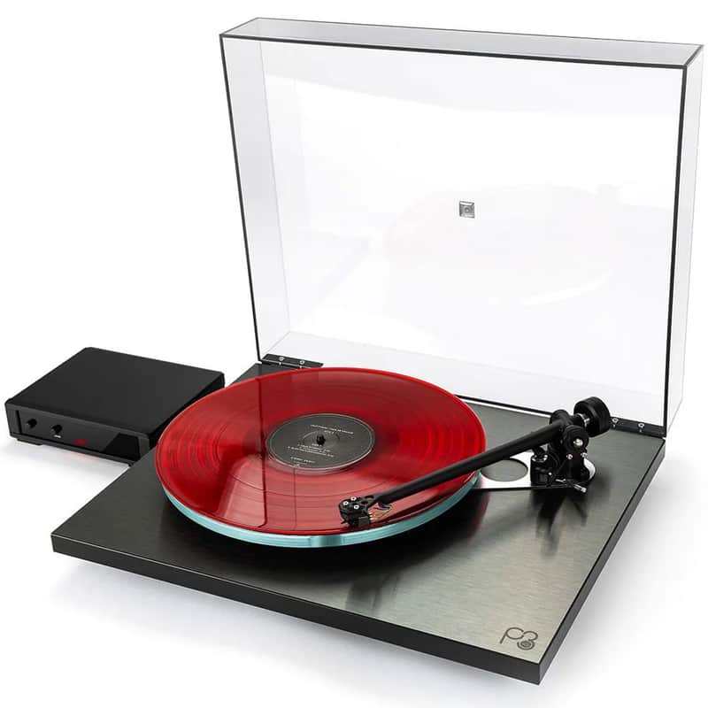 Rega P3 RS Edition Audiophile Turntable w/ ND5 cart, NEO II TTPSU lo hr demo full warranty 2026 - blk/silver