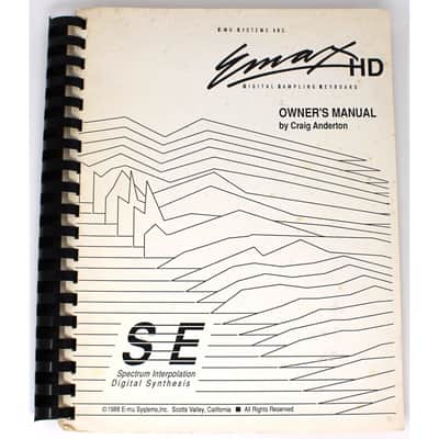 E-mu Systems Emax SE HD Owner's Manual + EMAX SCSI Interface Manual 1988