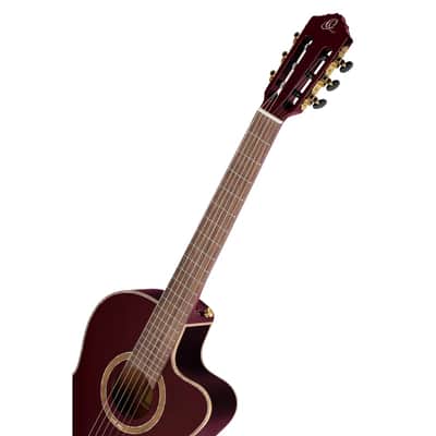 Ortega Performer Series Solid Top Thinline Crossover Acoustic-Electric Nylon Classical Guitar w/ Bag image 7