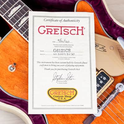 2020 Gretsch USA Custom Shop Stephen Stern Masterbuilt G6121CS Chet Atkins Western Orange Relic w/ Cowboy Case, CoA, Tags image 16