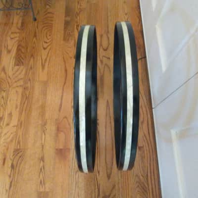 Ludwig (2) matching vintage super classic 22" bass drum hoops marine earl inlay exceptional image 1