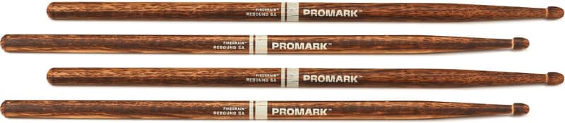 Promark Rebound FireGrain Drumsticks - 5A (2-pack) (5-pack) Bundle image 1