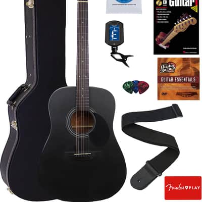 Jasmine S35 Dreadnought Acoustic Guitar - Matte Black w/ Hard Case image 1