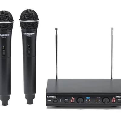 Samson SWS212HH-E Stage 212 Dual Frequncy Wireless Handheld Microphone System - Black image 1