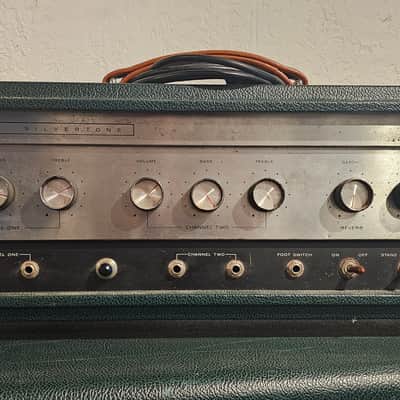Silvertone Model 1484 Twin Twelve 60-Watt Guitar Head 1960s - Gray image 1