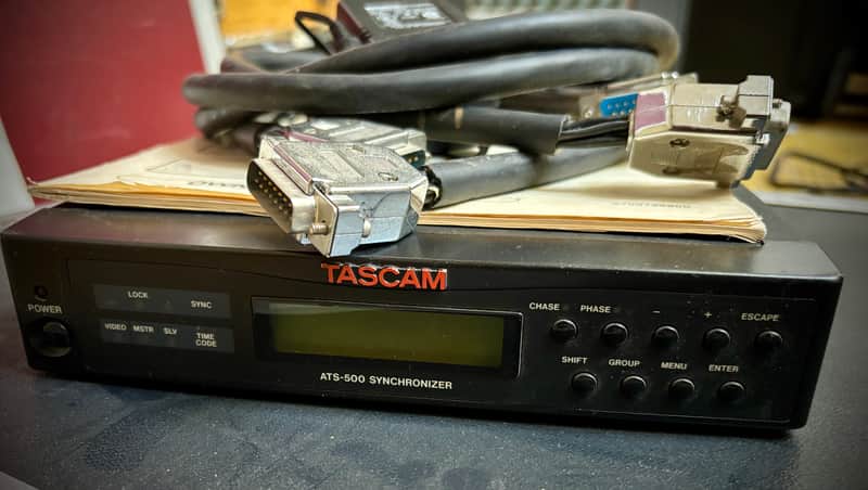 TASCAM ATS-500 Synchronizer COMPLETE KIT - Ultra-Rare Accessory 2 Cables, Original Manual & PS-P2 PSU - Turnkey Dual Tape Sync Setup! image 1