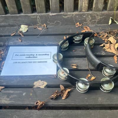 Oasis Liam Gallagher stage used tambourine image 1