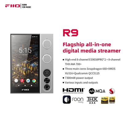 FiiO R9 Android Media Streamer, Network Player, HDMI/MQA Full Decode, USB DAC, DSD512 PCM768kHz/32Bit Bluetooth 5.0, 6’’HD Touchscreen image 3