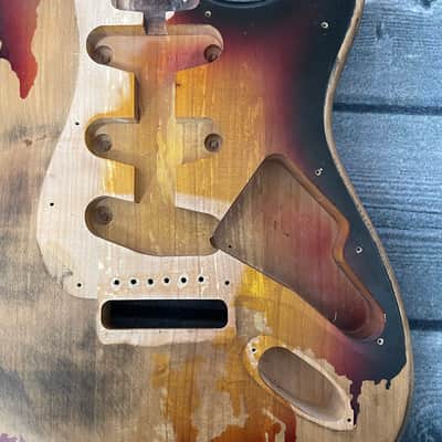 Rory Gallagher Stratocaster Body Sunburst Heavy Relic image 5
