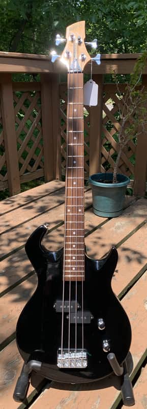 Wildfire Drive - Gloss Black Short Scale 4 string Bass Guitar with Gig Bag image 1
