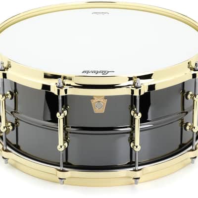 Ludwig Black Beauty Snare Drum - 6.5 inches x 14 inches  Black Nickel with Gold Hardware image 1