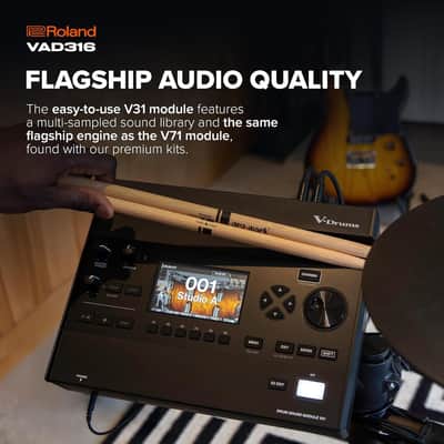Roland VAD316 V-Drums | 5-Piece 3 Series Acoustic Design V-Drum Kit | V31 Sound Module | Advanced Sound Technology | Shallow-Depth Wood Shells & Full-Size Kick Drum image 5