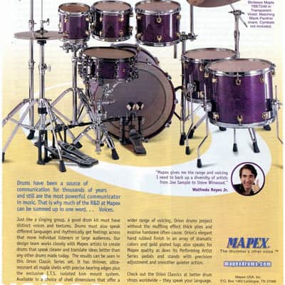 Carmine Appice’s Complete Mapex Orion Series Set, 6-Piece Plus Hardware and Cases! Excellent!! - Birdseye Transparent Violet image 4