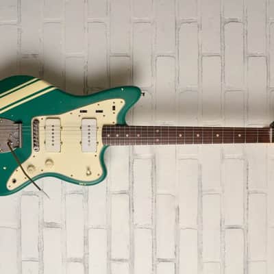 Nash Guitars - JM-63 British Racing Green with Competition Stripe and Matching Headstock image 2
