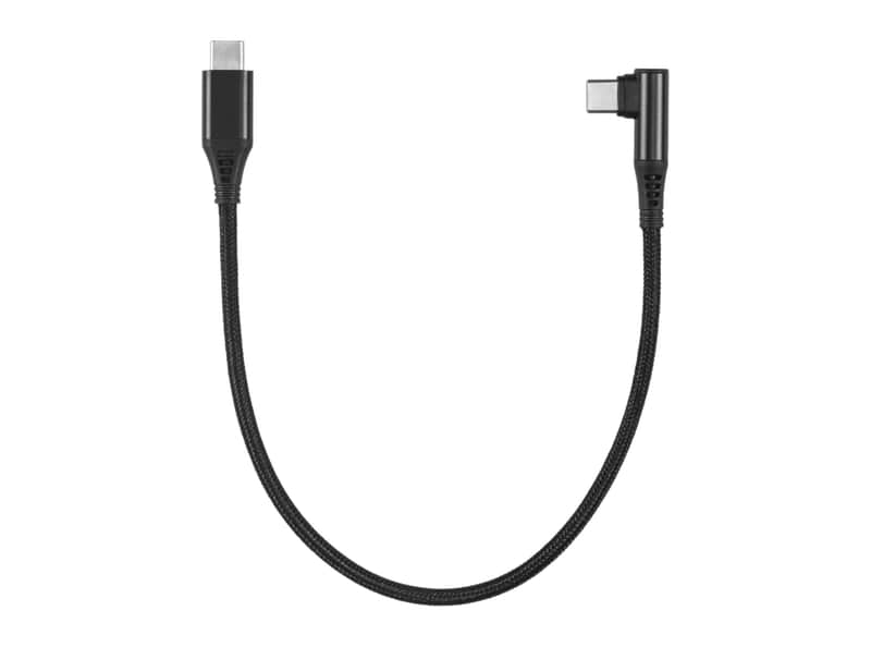 myVolts Straight to Right Angle Braided USB-C Cable - 30CM (Black) image 1