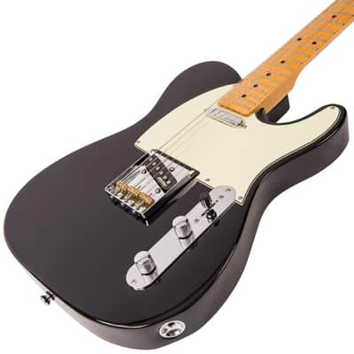 Vintage Reissued Series V75BK Brass bridge saddles, SS, Gloss Black image 5