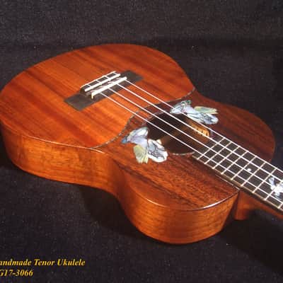 Handmade Tenor Ukulele, Solid Hawaiian Koa, Angel, Dove Inlay, Soft-bag, Bruce Wei UG17-3066 image 2