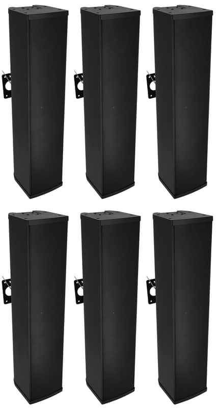 (6) Rockville WET ARRAY 100 BLACK 100w Wall Mount Array 70V Commercial Speakers image 1