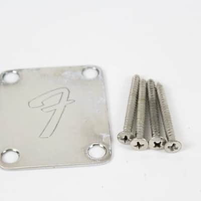 1977 Vintage Fender Precision Bass/Jazz/Telecaster Bass NECKPLATE USA 4-Bolt 1970s w/Original Screws image 1