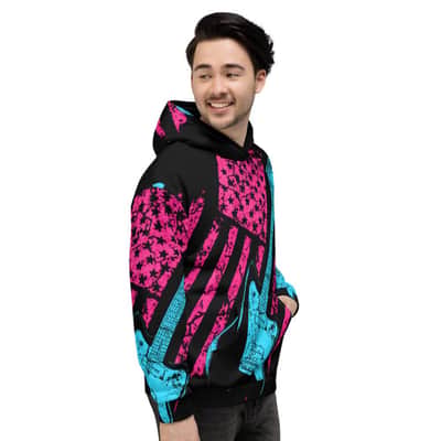 Neon Americana J-Master All-Over-Print Guitar Hoodie by AxeDr. - XS image 2