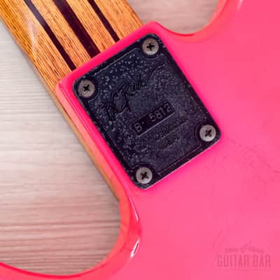 1988 BC Rich Warlock Bass NJ Series II Vintage Double P Fluorescent Pink, Japan image 16