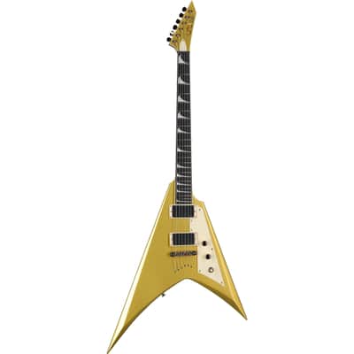 ESP LTD Kirk Hammett KH-V Electric Guitar (with Case), Metallic Gold image 5