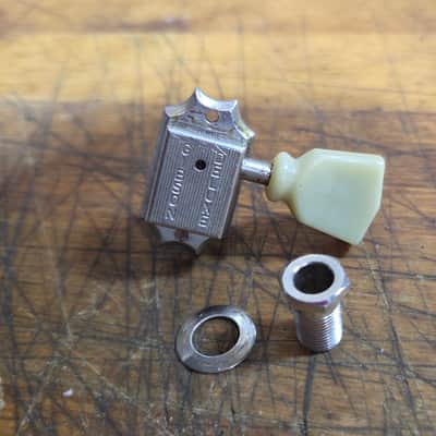 Used 1990's Gibson Deluxe Made in Germany Bass Side Keystone Guitar Tuner Individual 3x3 Guitar Tuner Chrome Luthier Parts #3 image 3