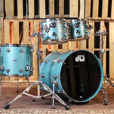 DW Collector's Maple VLT Artesian Green Metallic Lacquer Drum Set - 22,10,12,16 - SO#1101774 image 1