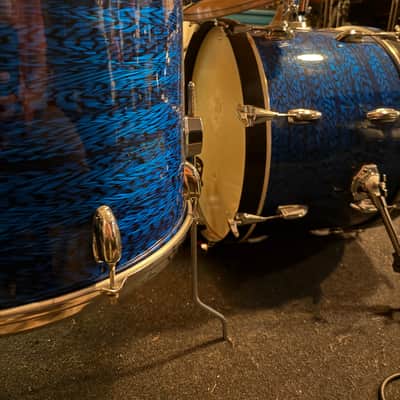 Slingerland 4 piece kit (no snare) 60’s/70’s - Blue Agate Wrap image 2