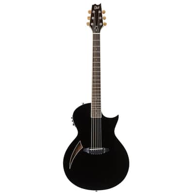 ESP LTD TL-6 Thinline Acoustic/Electric Guitar - Black - B-Stock image 2