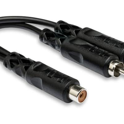Hosa YRA-105 Mono Y Cable RCA (F) to Two RCA (M) - Black image 1