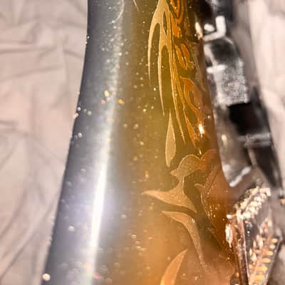 USA made Peavey Pv4 body 2014 - Black custom art image 8