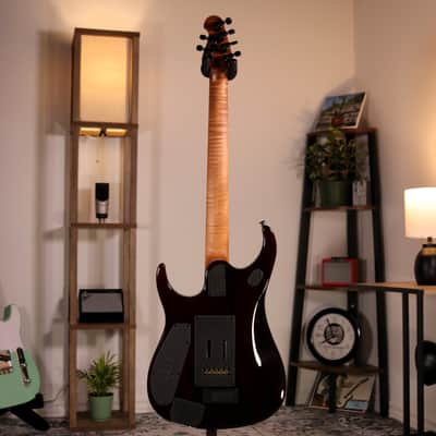 MusicMan JP15 - Figured Roasted Maple Fingerboard, Amber Waves Quilt image 9