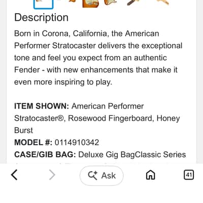 Fender American Performer Stratocaster with Rosewood Fretboard 2021 - Honeyburst image 9