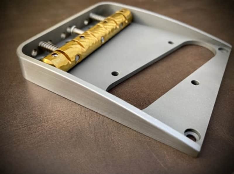 Van Dyke-Harms Telecaster Bridge w/front attachment points and Monolithic Saddle Combo 2023 - Stainless Steel image 1