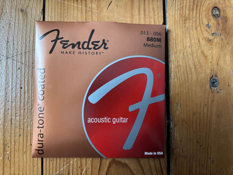 BOX of 12 x Fender 880M Dura-Tone Coated 80/20 Bronze Acoustic Guitar Strings - Medium (13-56) 2010s - Standard image 1