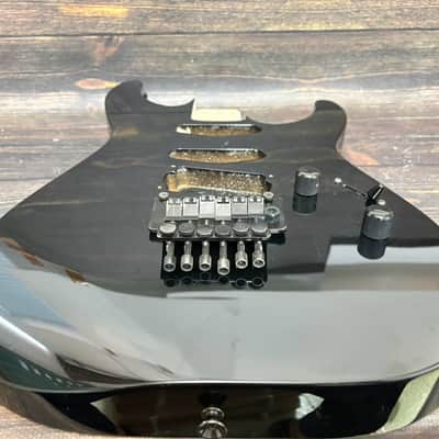 80s KRAMER LK-3 Body Black w/Original Bridge and Plate Made in Japan image 7