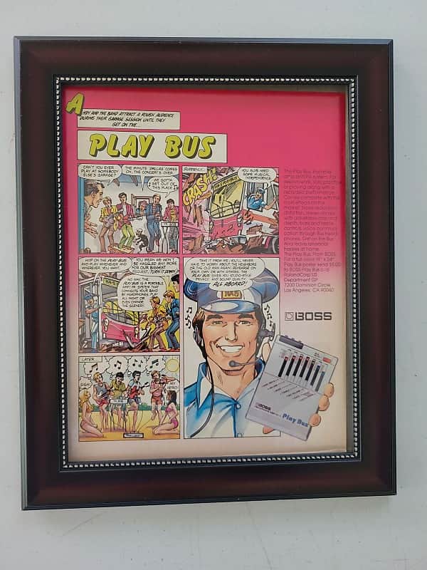 1984 Boss Pedals Color promotional Ad Framed Play Bus Pedal Original image 1